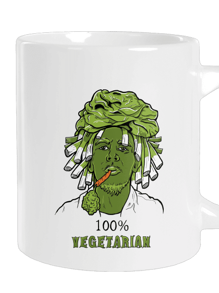 100% vegetarián velký hrnek White