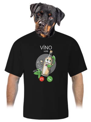 Bílé víno volá unisex tričko oversized Black