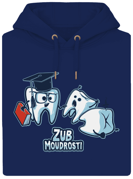 Zub moudrosti unisex mikina premium Navy