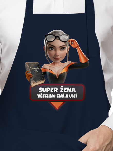 Super máma zástěra Navy