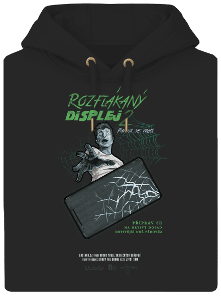 B13: Rozflákaný displej unisex mikina premium Dark Black