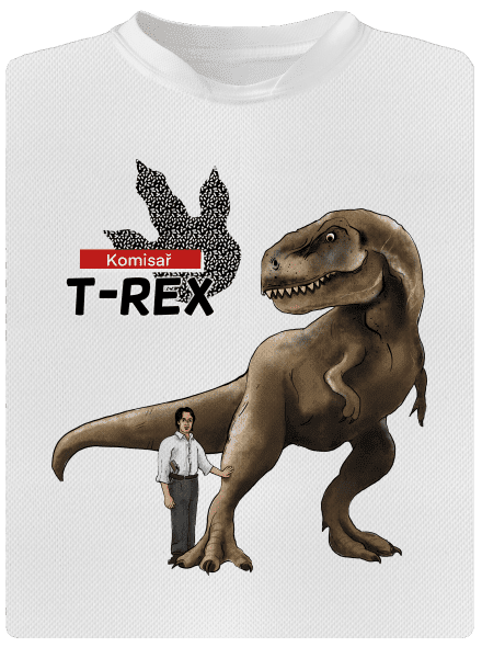 Komisař T-Rex dětské sportovní tričko White