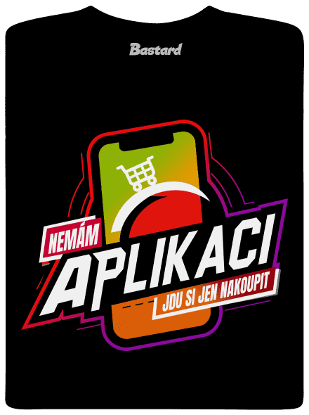 Nemám aplikaci dětské tričko Black
