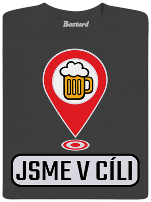 Jsme v cíli pánské dlouhý rukáv Dark Grey