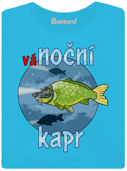 Vánoční kapr dámské tričko s lemem Blue Atol