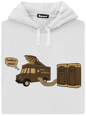 Točená čokoládová dámská mikina klokanka White