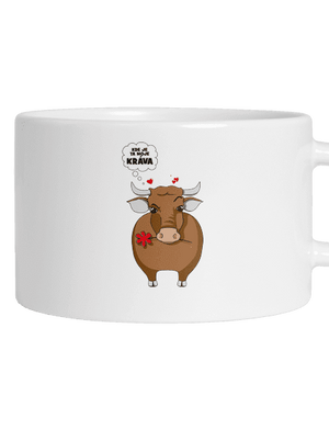 Kráva a bejk hrnek makronka White