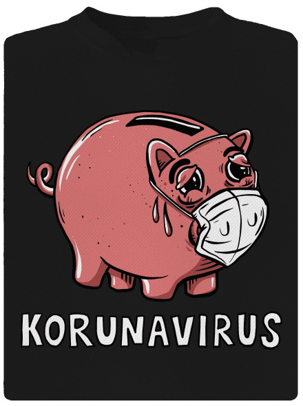 Korunavirus v kasičce pánské sportovní tričko Black
