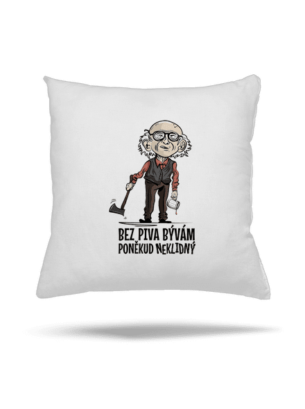 Neklidný bez piva polštář White