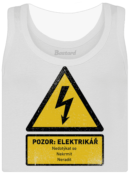 Pozor elektrikář dámské tílko klasické White