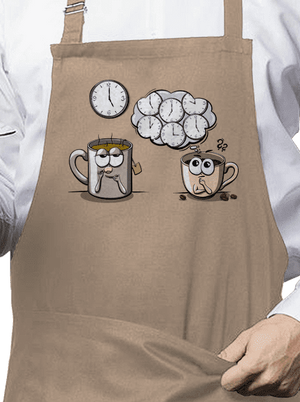 Čaj o páté, káva stále zástěra Rope