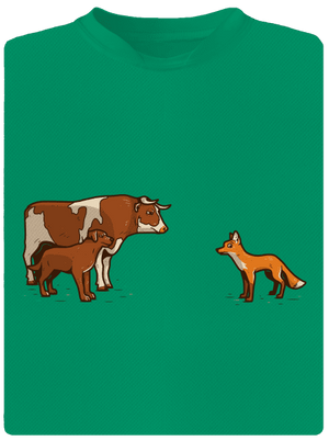 Vůl, pes a vulpes dětské sportovní tričko Kelly Green Mal
