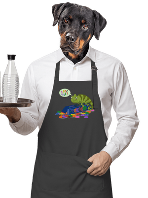 Zmatený chameleon zástěra Dark Grey