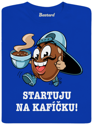Startuju na kafíčku pánské dlouhý rukáv Royal Blue