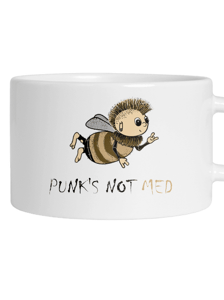 Punks Not Med hrnek makronka White