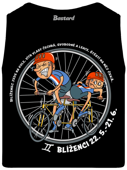 Cyklistický horoskop: Blíženci pánské tílko Black