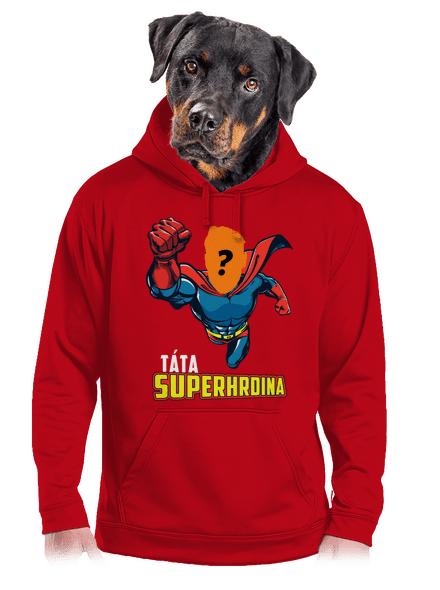 Táta superhrdina pánská mikina klokanka Red