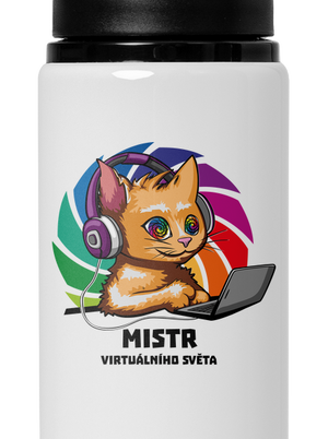 Mistr virtuálního světa lahev na vodu White