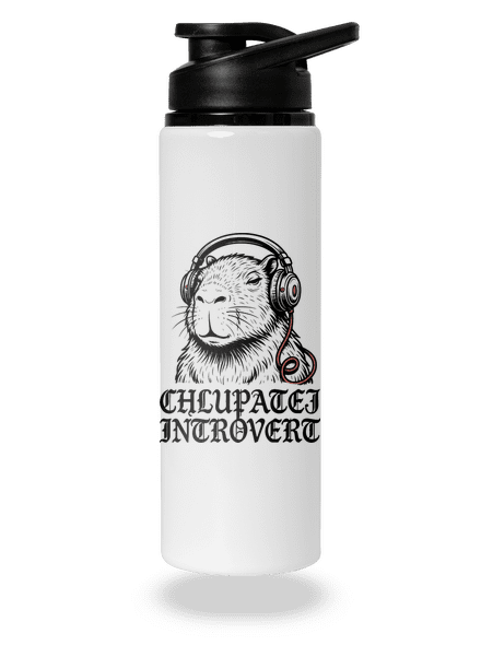 Chlupatej introvert lahev na vodu White