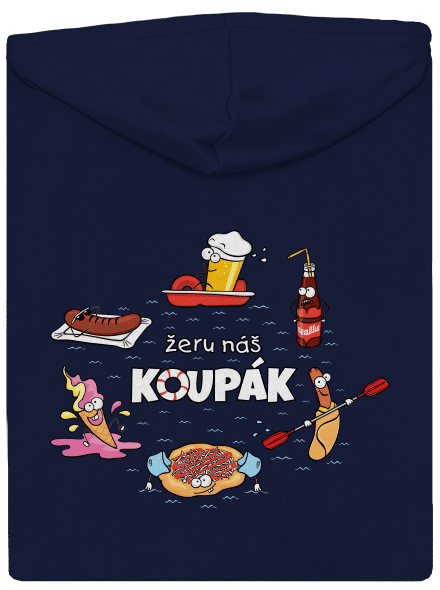 Český koupák pánská mikina na zip Navy