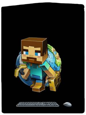 B17: Minecraft pánská mikina na zip Black