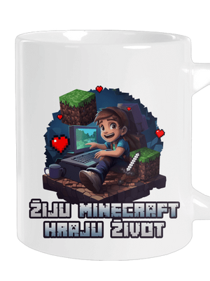 Žiju Minecraft velký hrnek White