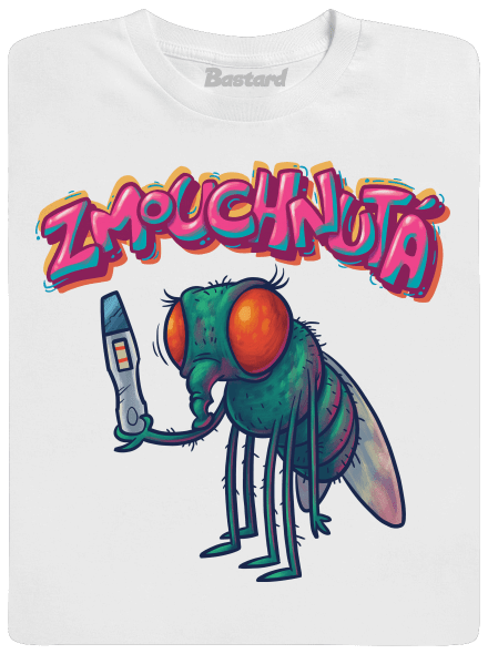 Zmouchnutá pánské tričko White
