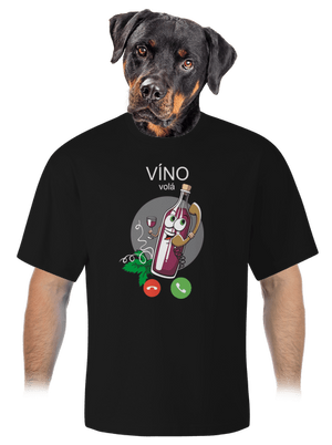 Červené víno volá unisex tričko oversized Black