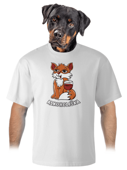 Vínová Alkoholiška unisex tričko oversized White