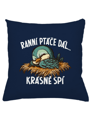 Ranní ptáče spí polštář Dark Navy