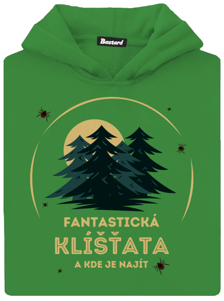 Fantastická klíšťata dětská mikina klokanka Kelly Green AWD