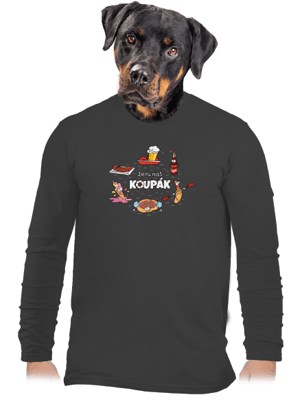 Český koupák pánské dlouhý rukáv Dark Grey