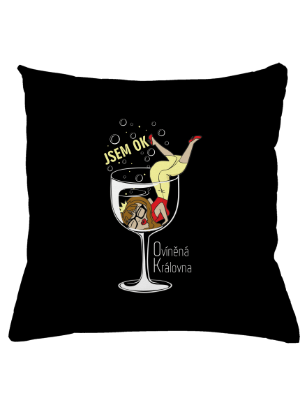 Ovíněná královna polštář Black