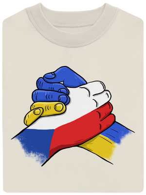 Ukrajina - Podpora unisex mikina bez kapuce Off White