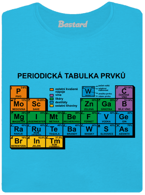 Periodická tabulka dámské tričko s lemem Blue Atol