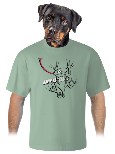 Invisible chameleon unisex tričko oversized Sage