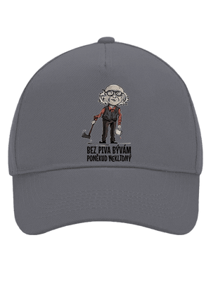 Neklidný bez piva kšiltovka baseballka Graphite grey