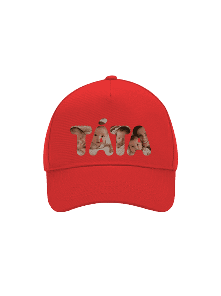 Nápis táta z vlastních fotek kšiltovka baseballka Classic Red