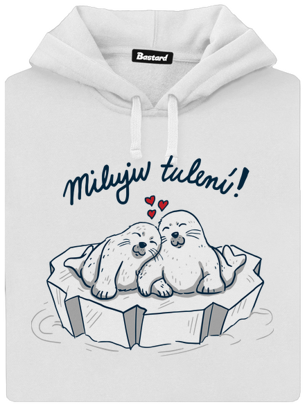 Miluju tulení dámská mikina klokanka White