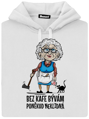 Neklidná bez kafe dámská mikina klokanka White