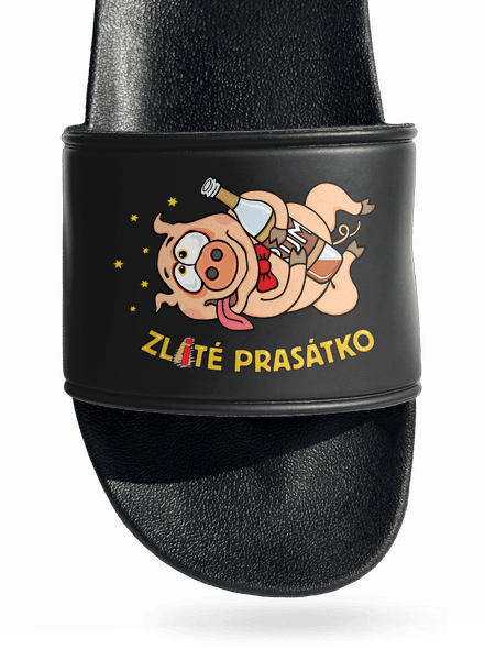 Zlité prasátko pantofle Black