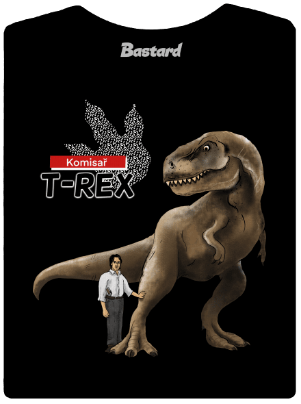 Komisař T-Rex dámské tričko s lemem Black