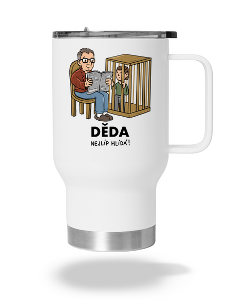 Děda hlídá termohrnek White