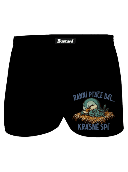 Ranní ptáče spí pánské trenky Black