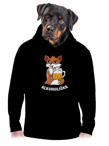 Pivní Alkoholiška pánská mikina klokanka Black