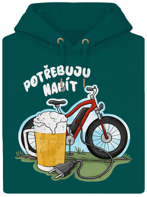 Potřebuju napít unisex mikina premium Emerald Green