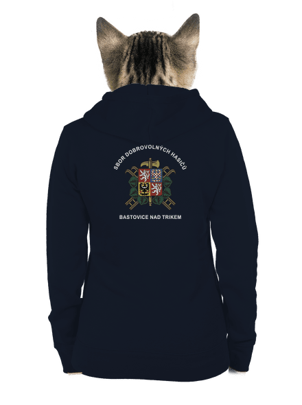 Sbor dobrovolných hasičů s vlastním erbem obce dámská mikina na zip Navy Mal