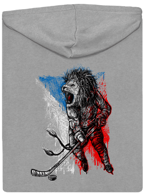 Hokejový lev pánská mikina na zip Light Melange