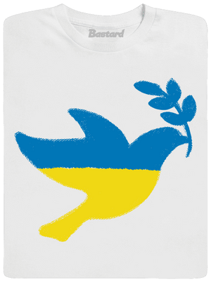 Ukrajina - Holubice obrys pánské dlouhý rukáv White