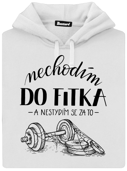 B12: Nechodim do fitka dámská mikina klokanka White